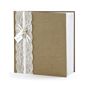 Bruiloft gastenboek vintage 20,5 cm   -