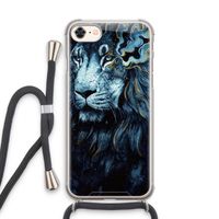 Darkness Lion: iPhone 8 Transparant Hoesje met koord