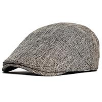 Voor heren Platte pet Damesbaret Ascot-hoed Krantenverkoper hoed Bruin Beige Liinavaatteet Modieus Casual Straat Dagelijks Effen Verstelbaar Zonbescherming Ademend Lightinthebox - thumbnail