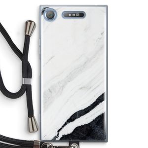 Elegante marmer: Sony Xperia XZ1 Transparant Hoesje met koord