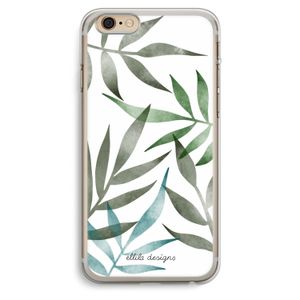 Tropical watercolor leaves: iPhone 6 Plus / 6S Plus Transparant Hoesje
