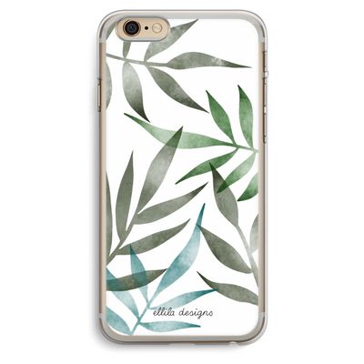 Tropical watercolor leaves: iPhone 6 Plus / 6S Plus Transparant Hoesje