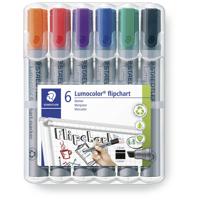 Staedtler 356 B WP6 Flipchartmarker Lumocolor® flipchart marker 356 B 2 - 5 mm Zwart, Blauw, Rood, Groen, Oranje, Lila 6 stuk(s)