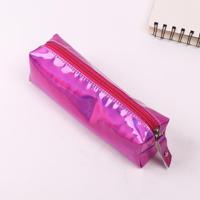 Iriserende Laser potlood geval PU school briefpapier geschenk schattig potlood doos (Rose rood)
