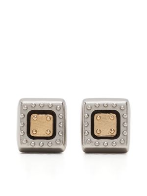 Ports 1961 boucles d'oreilles à modèle bicolore - Argent