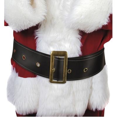 Kerstman riem - zwart - 150 cm - goudkleurige gesp - volwassenen