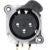 Neutrik NC3FAH2-LR-DAE Chass.Con. Female 3POLE H LR Asym ESD XLR 3-polig chassisdeel met lichtkring