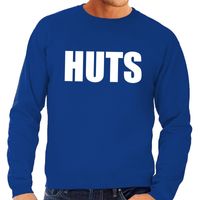 HUTS tekst sweater blauw - thumbnail