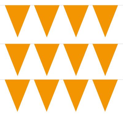 Oranje vlaggenlijn - 3x - slinger - 5 meter - binnen en buiten - 10 vlaggetjes - Koningsdag/holland