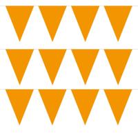 Oranje vlaggenlijn - 3x - slinger - 5 meter - binnen en buiten - 10 vlaggetjes - Koningsdag/holland