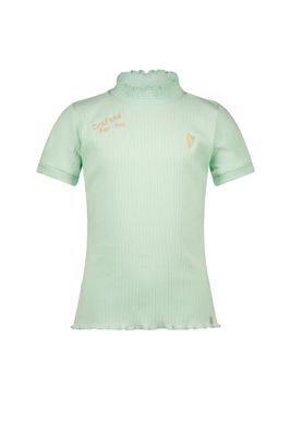 NoNo Meisjes t-shirt rib - Keo - Zacht pistache