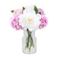 Bloemenvaas melkbus fles model Milky - transparant glas - D19 x H40 cm