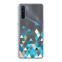 Gekleurde driehoekjes blauw: Oppo A91 Transparant Hoesje
