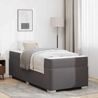 Bedframe met matras Grijs 80 x 200 cm Stof