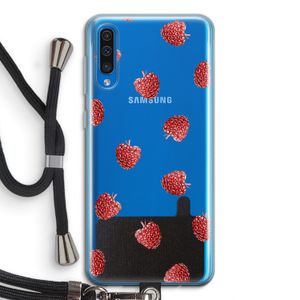 Framboosjes: Samsung Galaxy A50 Transparant Hoesje met koord