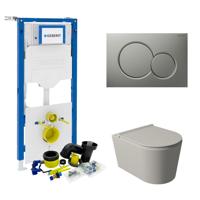 Geberit UP320 Toiletset Wandcloset Salenzi Civita Mat Grijs met Sigma 01 Drukplaat