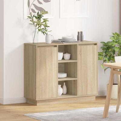 Dressoir met plank Sonoma Eiken 90 x 32 x 75 cm Bewerkt hout