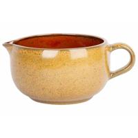 Cosy & trendy Melk/schenk kannetje - porselein - okergeel - 11 x 4 cm - schenktuit/handvat
