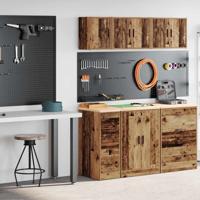 VidaXL Garagekasten 2 st bewerkt hout oud hout