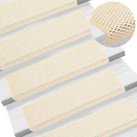 VidaXL Trapmatten zelfklevend 15 st sisal-look 65x21x4 cm crèmekleurig