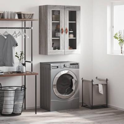 Wandkast 69,5x34x90 cm grijs sonoma eikenkleurig