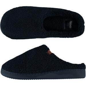 Instapper slippers/pantoffels Teddy wol - donkerblauw - maat 45-46 - Volwassenen