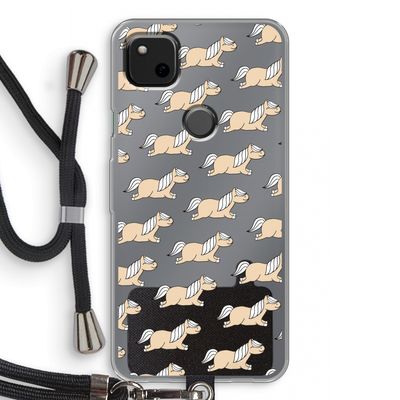 Ponys: Pixel 4a Transparant Hoesje met koord