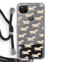Ponys: Pixel 4a Transparant Hoesje met koord Ponys: Pixel 4a Transparant Hoesje met koord