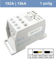 SEP 1polig 192A 15kA (1x in, 8x uit)