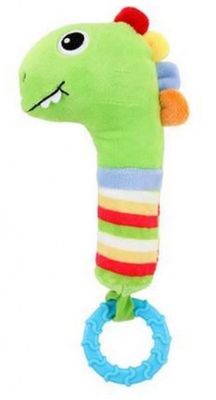 Toi-Toys bijtring en rammelaar Dino 26 cm katoen Toi-Toys bijtring en rammelaar Dino 26 cm katoen