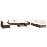 9-delige Loungeset poly rattan bruin