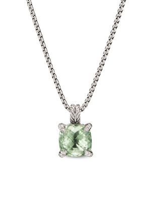David Yurman collier Châtelaine en argent sterling serti de quartz prase et de diamants - Vert