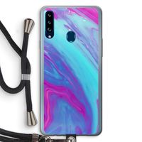 Zweverige regenboog: Samsung Galaxy A20s Transparant Hoesje met koord