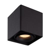 Vierkante LED Opbouwspot Esto - Kantelbaar - Dimbaar - 2700K warm wit - 4 Watt 345 lumen - GU10 - Plafondspot - Voor binnen - Vervangbare afdekring - Zwart