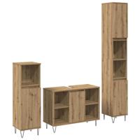 Badkamermeubelset met plank 3 pcs Artisan Eiken Bewerkt hout