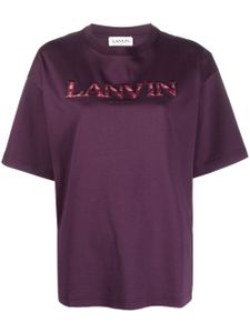 Lanvin t-shirt en coton à logo appliqué - Violet