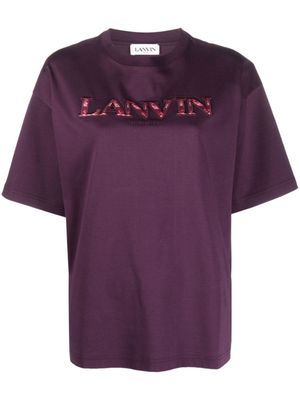 Lanvin t-shirt en coton à logo appliqué - Violet