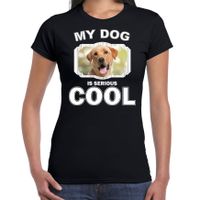 Labrador retriever honden t-shirt my dog is serious cool zwart voor dames