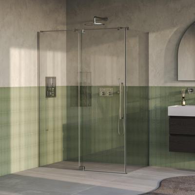 BRAUER Stellar Douchecabine - 140x90x200cm - draaideur - glascoating - omkeerbaar - helder glas - Geborsteld RVS PVD GS-SRC1H14090200NG