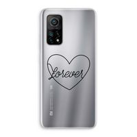 Forever heart black: Xiaomi Mi 10T 5G Transparant Hoesje Forever heart black: Xiaomi Mi 10T 5G Transparant Hoesje