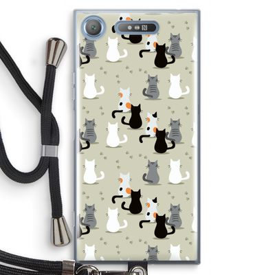 Katten: Sony Xperia XZ1 Transparant Hoesje met koord