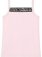 Dolce & Gabbana Kids débardeur à logo imprimé - Rose