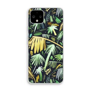 Tropical Palms Dark: Pixel 4 Transparant Hoesje