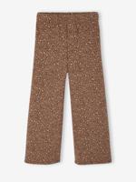 Wijde fleece legging voor meisjes bruin, bedrukt