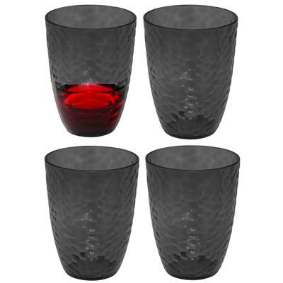 Drinkglas Estiva - 4x - grijs transparant - onbreekbaar kunststof - 380 ml Drinkglas Estiva - 4x - grijs transparant - onbreekbaar kunststof - 380 ml