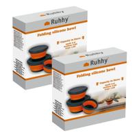 Ruhhy Opvouwbare schaaltjes - 2x stuks - siliconen - kommetjes/bakjes - 3 maten Ruhhy Opvouwbare schaaltjes - 2x stuks - siliconen - kommetjes/bakjes - 3 maten