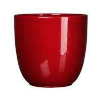 Mica Decorations Plantenpot - rood - glans - keramiek - D12 x H11 cm - bloempot