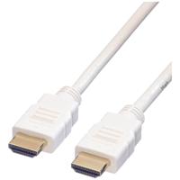 ROLINE HDMI High Speed kabel met Ethernet, wit, 2 m