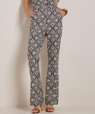 flared fit jersey broek met print flared fit jersey broek met print