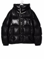 Moncler Enfant doudoune zippée à logo imprimé - Noir